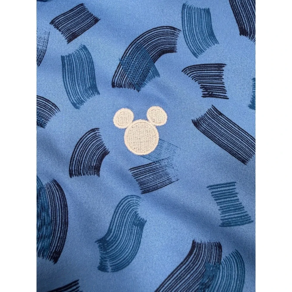 Nike Disney Dri-FIT Polo Shirt Mens Large Blue Mickey Mouse Abstract Golf Top